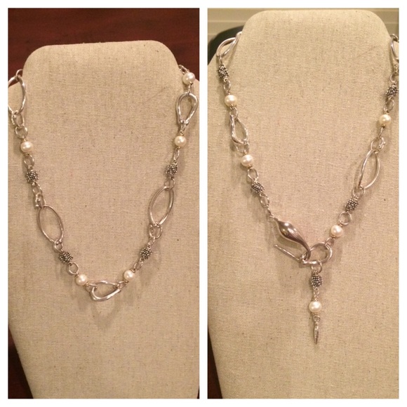 🎉HP2🎉Michael Dawkins Sterling/14K Pearl Necklace - Picture 4 of 4